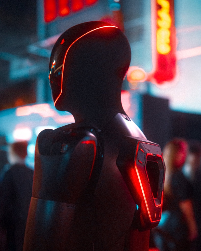 Tesla Optimus humanoid robot at the TRON: Ares Premiere in Hollywood